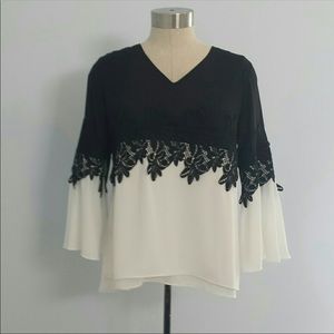 Alfani  Beautiful Black & White Blouse